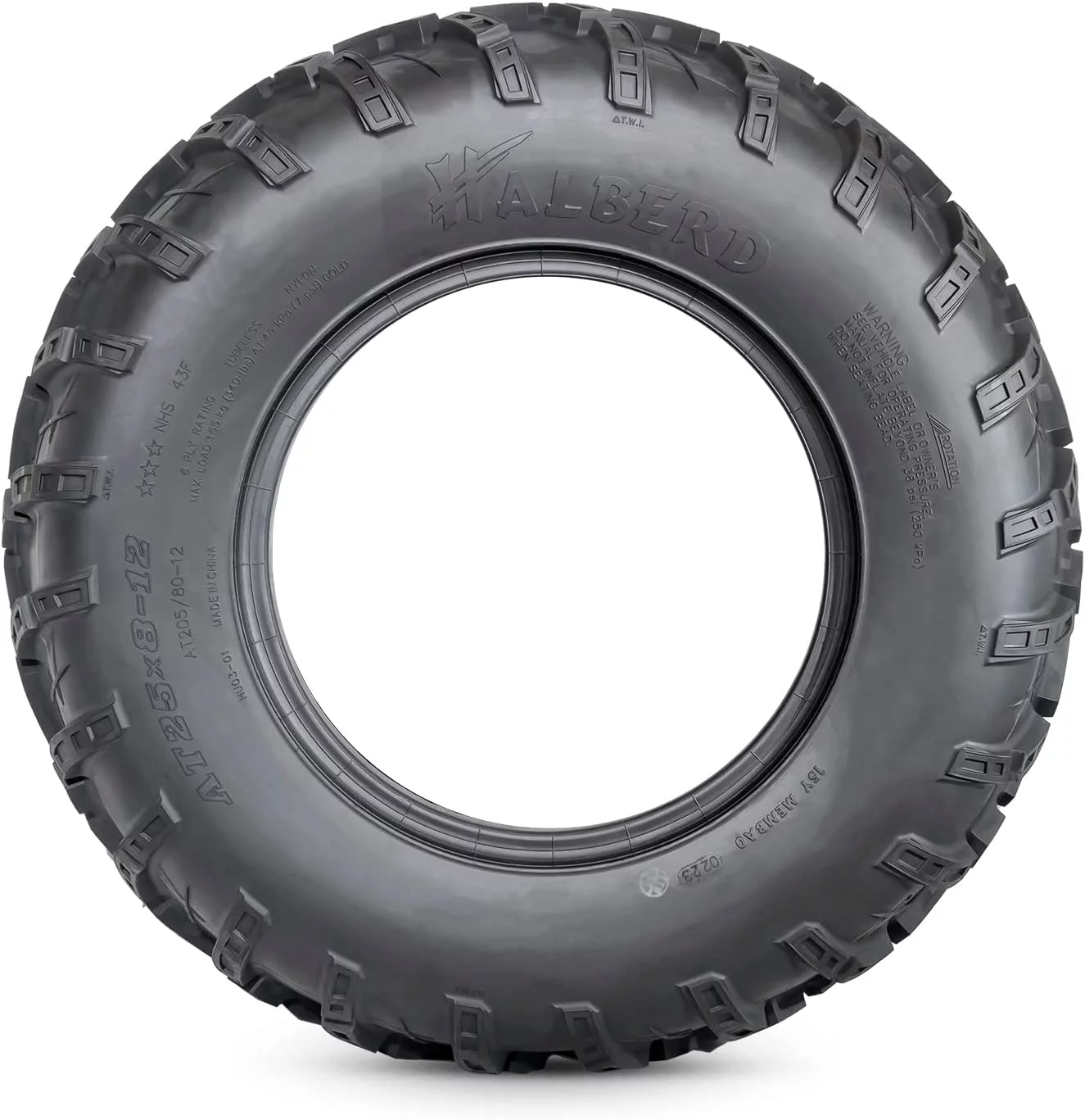 6PR ATV/UTV Tires 25x8-12 Front & 25x10-12 Rear All Terrain 15mm Tread Depth 25x8x12 25x10x12 Trail Sand Off-Road Tires Set of 4