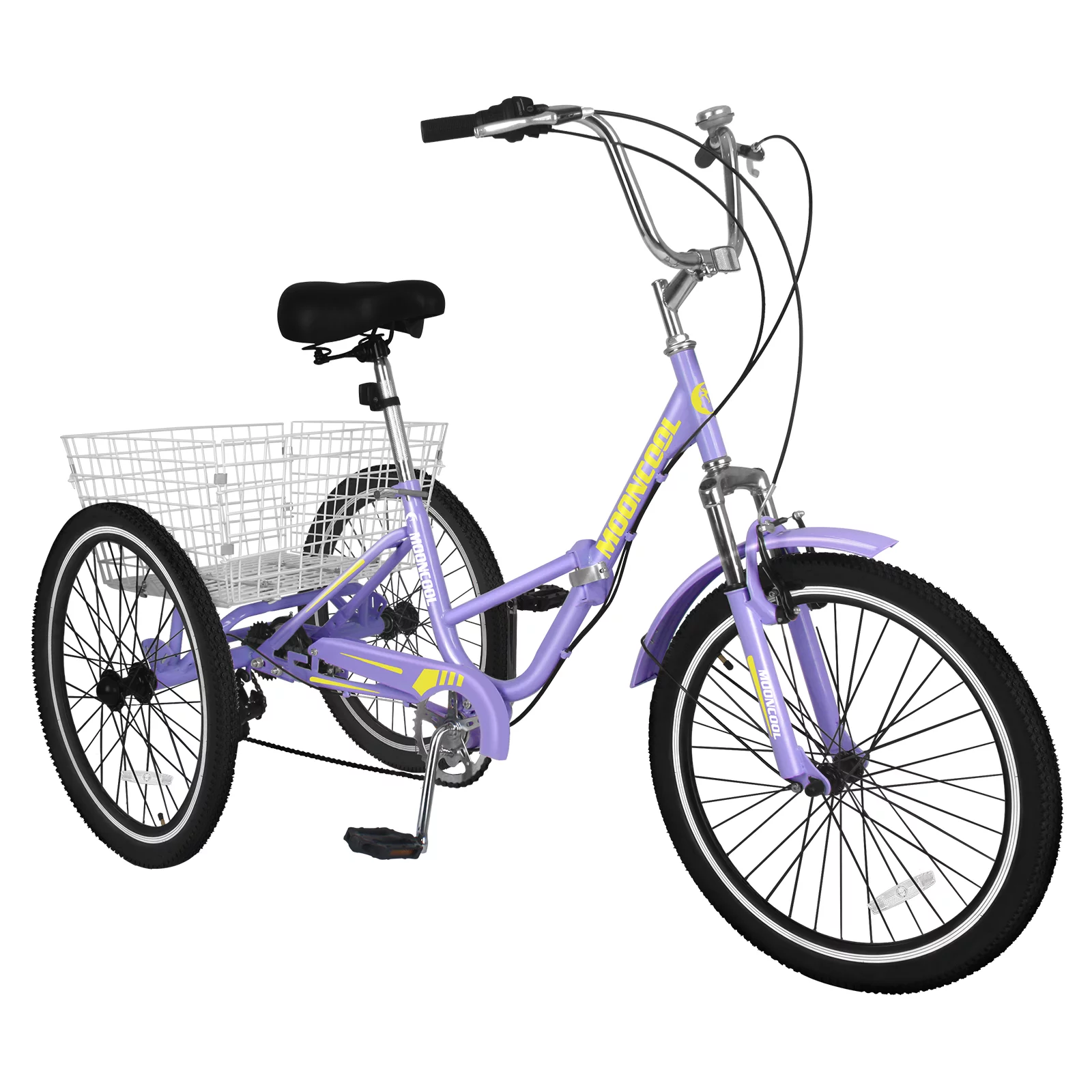 LILYPELLE 24 Adult Tricycle 7 Speed, Three Wheel Bikes for Adults 400lbs,Low-Step Through Trike Cruiser for Exercise Shopping Outdoor Activities,Cyan
