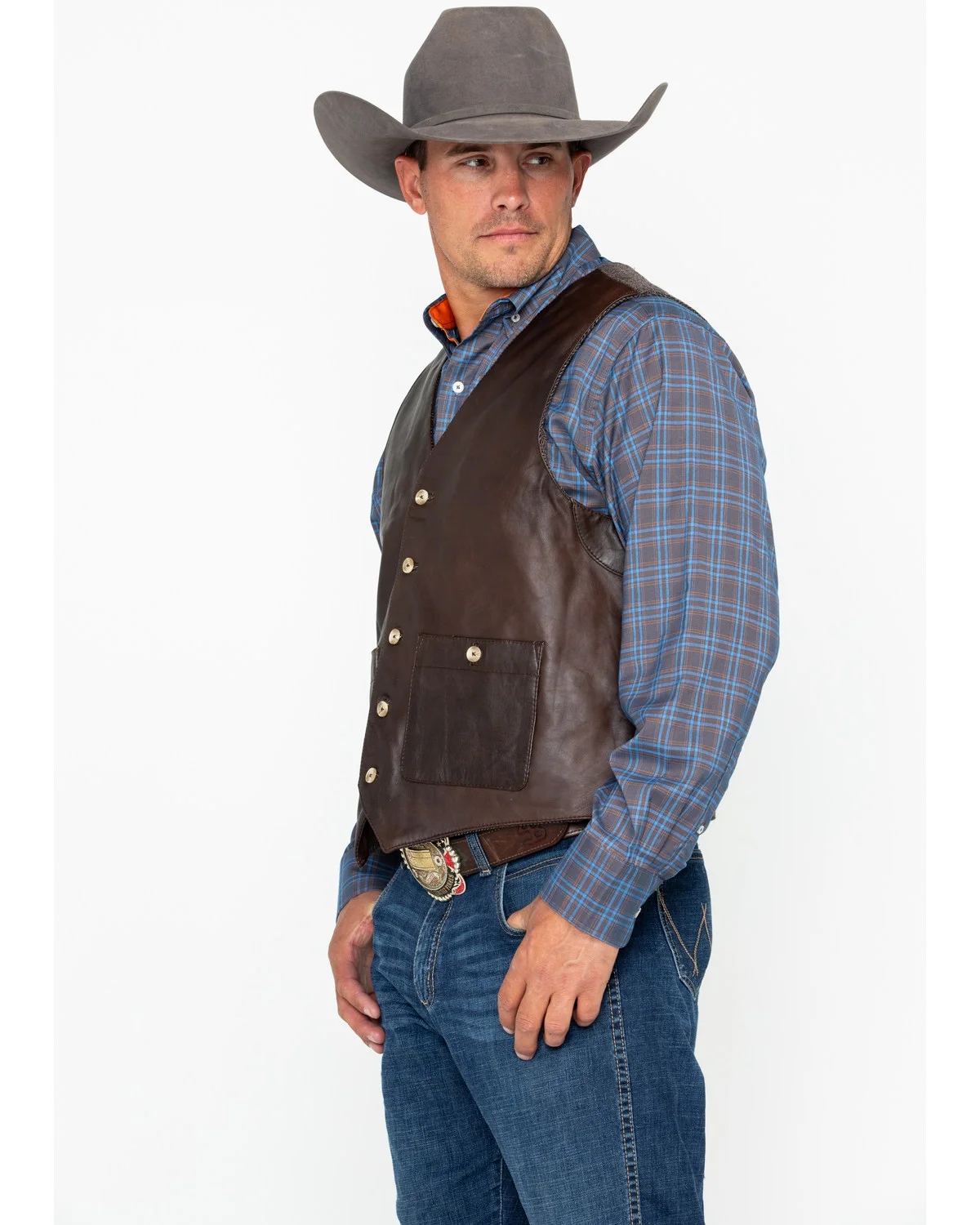 Outback Trading Co Men's Co. Wynard Button Pocket Vest Brown Large  US
