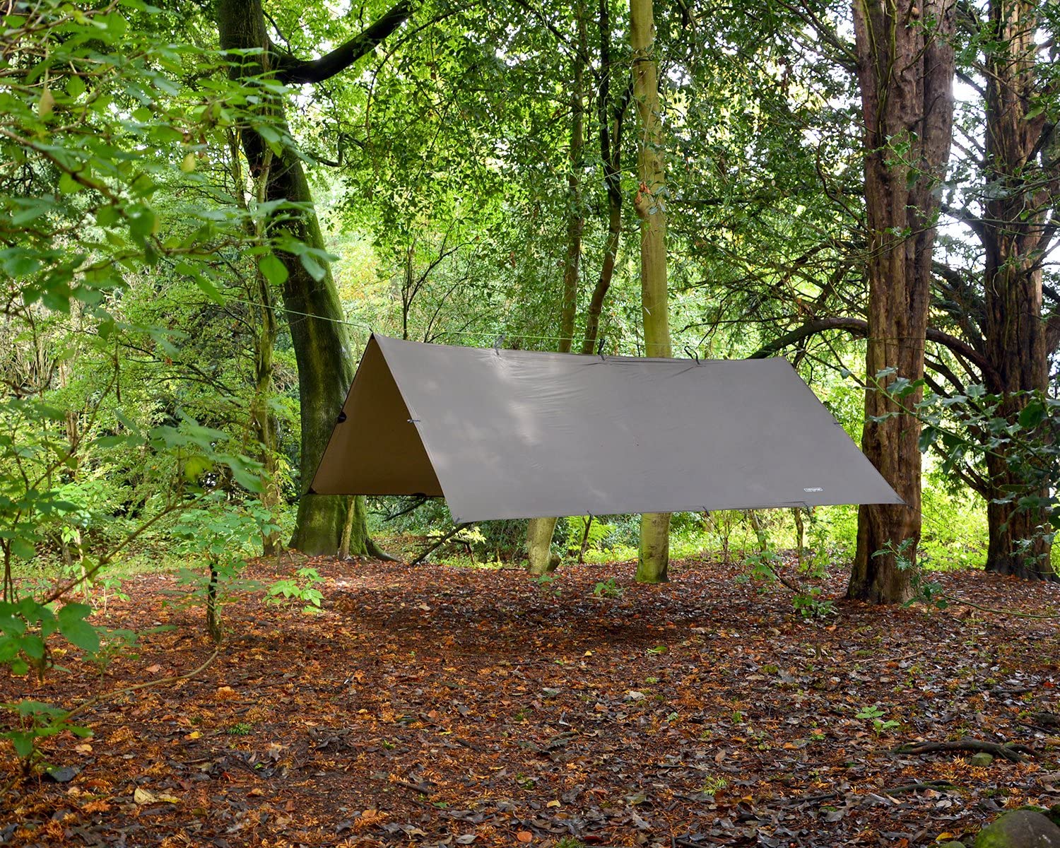 OUWI - DD Superlight Tarp (10ft x 10ft) - 100% Waterproof Ripstop Nylon Compact Ultralight & Multifunctional Rainfly Tarp Tent Shelter for Camping Backpacking Hiking Adventure (Coyote Brown)
