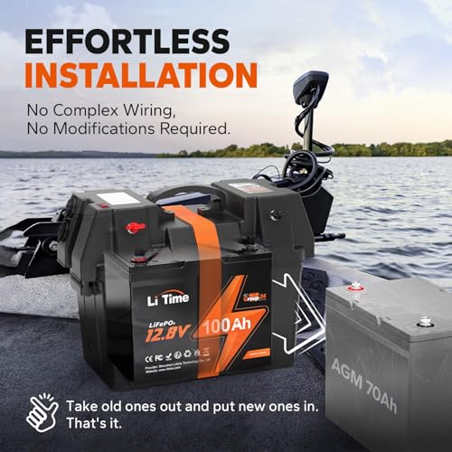 LiTime 12V 100Ah LiFePO4 Battery BCI Group 31 Lithium Battery Built-in 100A BMS, Up to 15000 Deep Cycles, Perfect for RV, Marine, Home Energy Storage