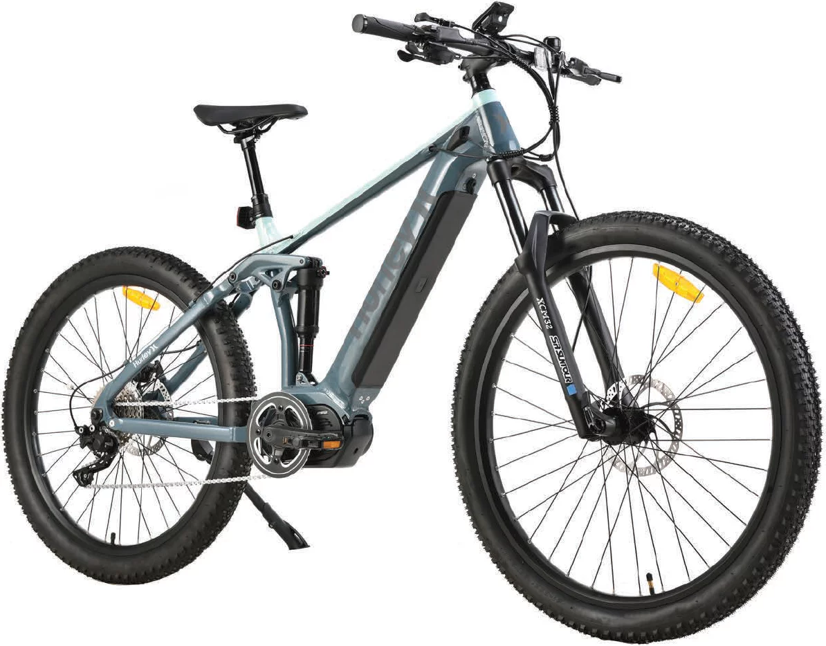 Hurley Bikes Riptide 16-inch Dual Suspension E-Mountain Bike, Green - Curated Treasures Market
