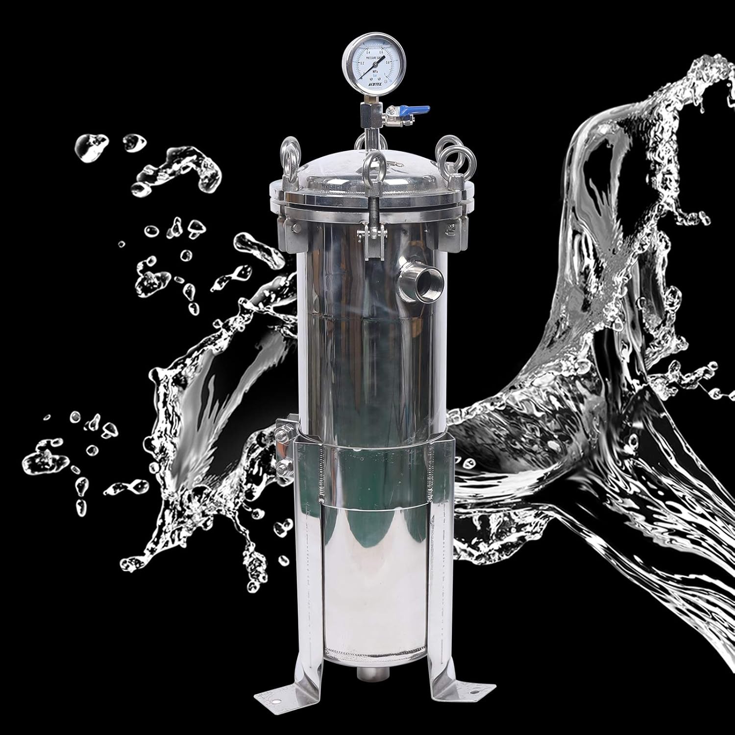 4 Bag Filter Housing,Bag Filter Housing Bag Filter Housing 304 Stainless Steel Industrial Sock Filter Maximum Flow 10T/H Filter Area: 0.13㎡ Adjusted Around 745Mm Purification Equipment