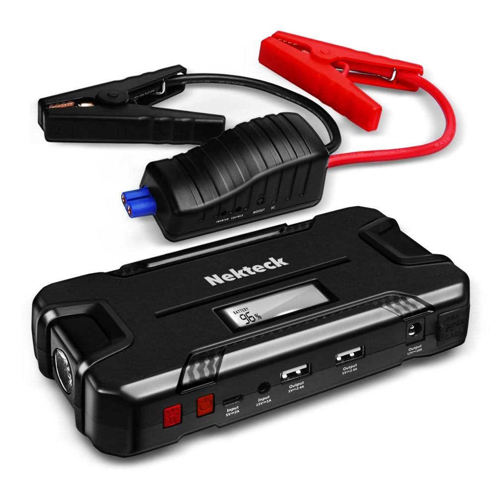 Nekteck Car Jump Starter Portable Power Bank External Battery Charger 500A Peak with 12000mAh - Emergency Jump Pack Auto Jumper for Sedan Van SUV - Megean