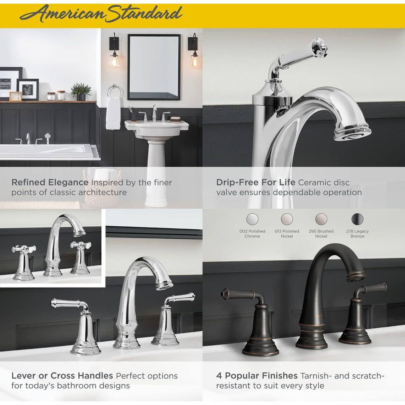 American Standard 7052807.002 Delancey Widespread Bathroom Faucet with Pop-Up Drain, Polished Chrome