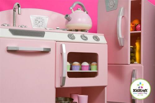 Kidkraft Retro Kitchen and Refrigerator in Pink