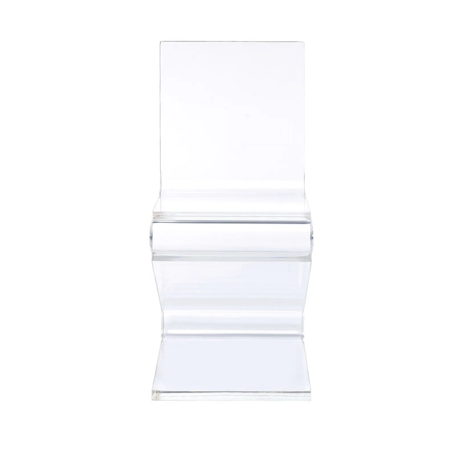 Bowery Hill 16" Modern Acrylic Plastic Z-Design Accent Chair in Clear