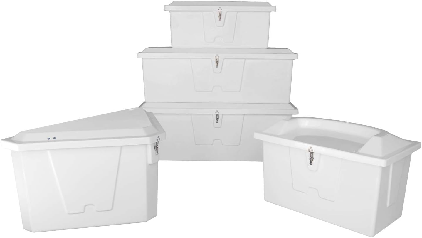 Taylor Made Products 83561 Stow 'N Go Triangle Dock Box (27.5" x 54", Triangle ) , White