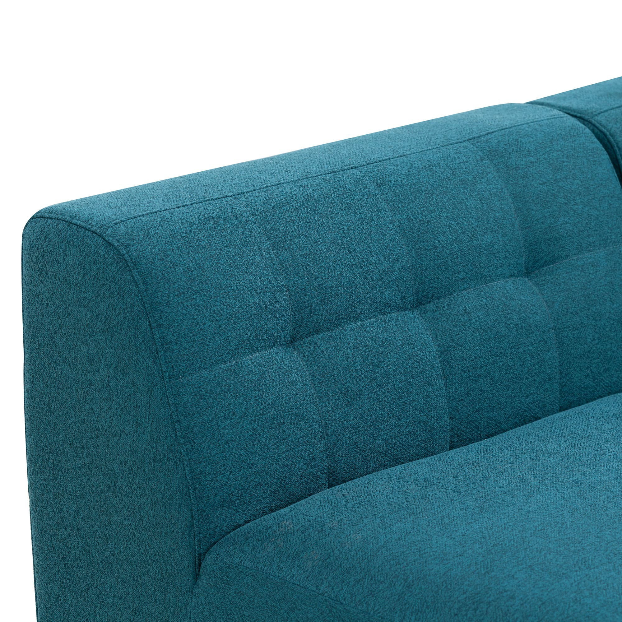 Kevinplus Convertible Sectional Sofa Fabric Couch with Chaise Reversible Corner Couch Furniture L-Shaped 5 Seater Sofas Bluish