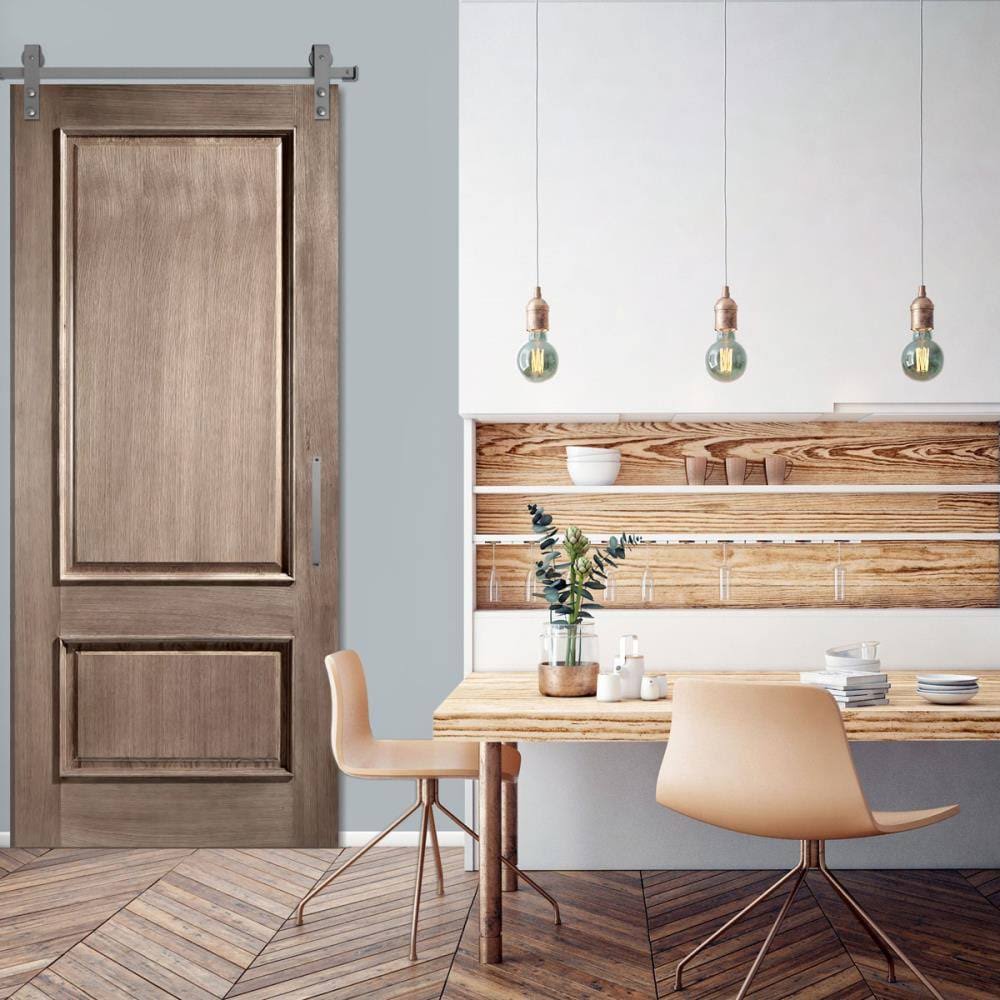 Goldberg Brothers Premium J-Strap Barn Door Hardware Set w/ 6& Track for 1 3/8 inch Doors, PC Chrome, Size: Track Length: 72 Inc