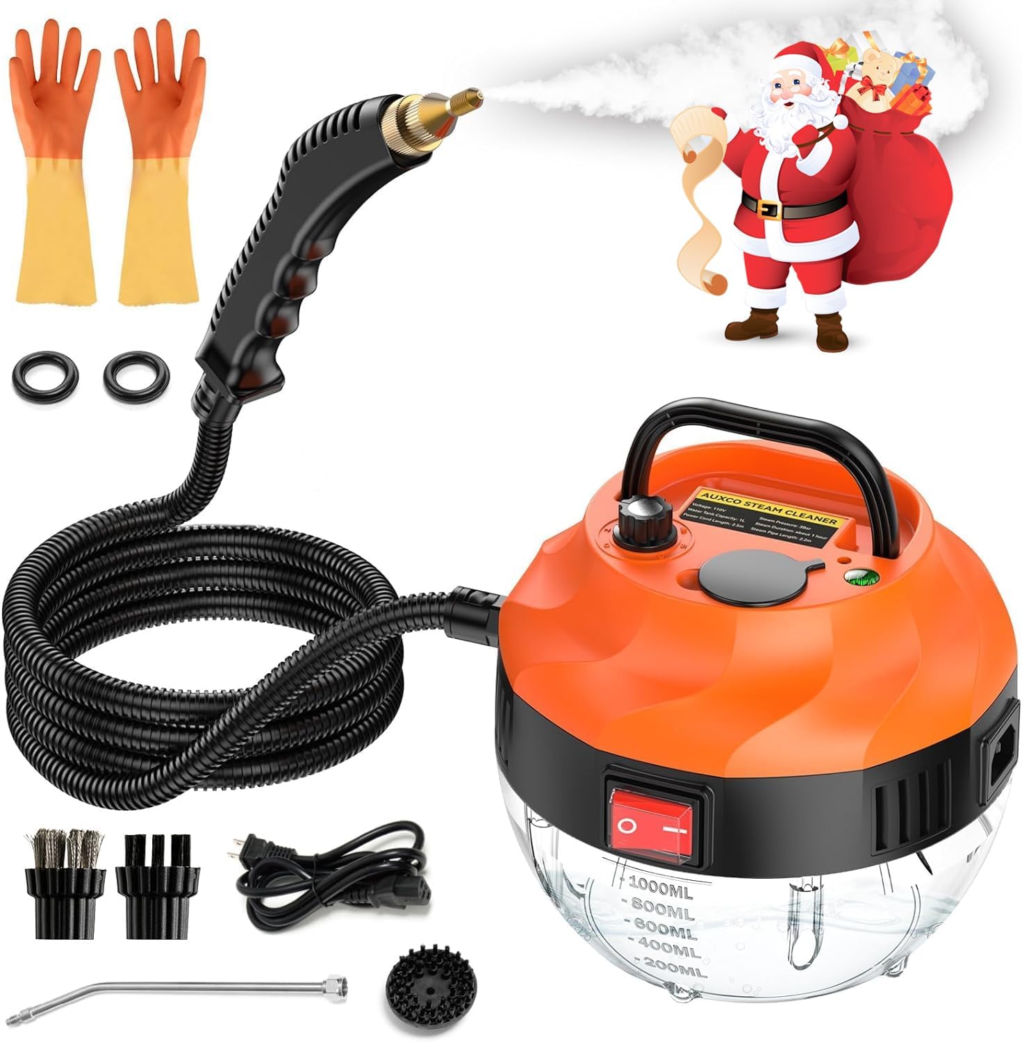 2500W Steam Cleaner, High Pressure Steamer for Cleaning, Portable Handheld Steam Cleaners for Home Use, Steamer for Car Detailing, Steam Cleaner for Upholstery, Kitchen, Bathroom, Grout and Tile