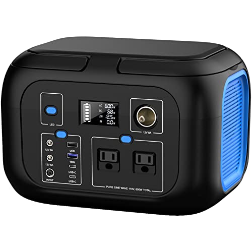 Portable Power Station 97Wh Power Bank 26400mAh Battery Pack Fasting Charging 150W AC Outlet Solar Generators with Wireless Charging Battery Bank LED Flashlight Power Supply for Camping RV Emergency
