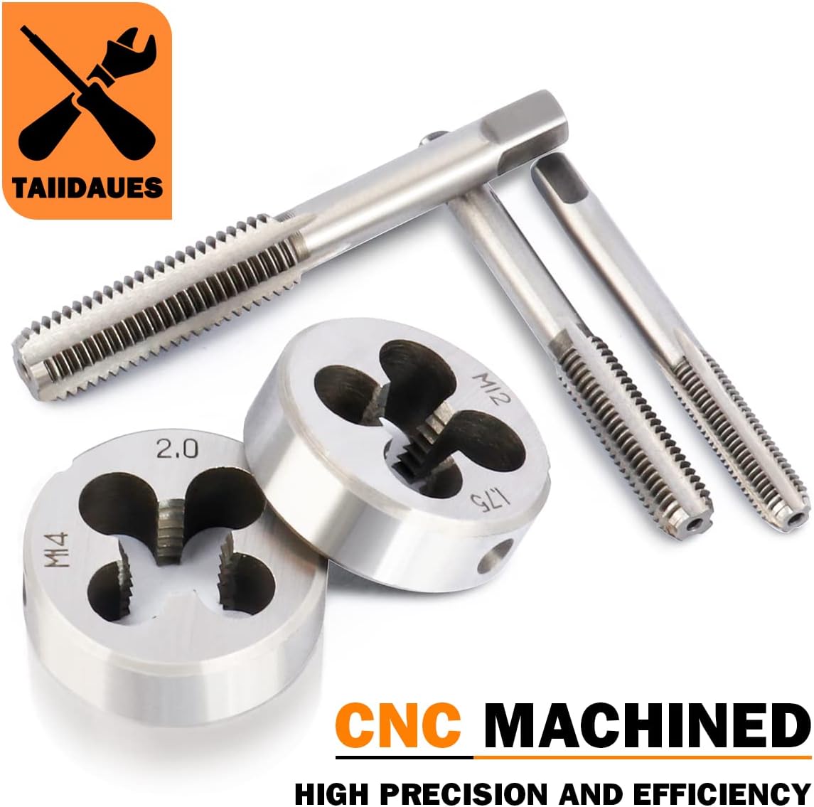 Taiidaues 110 Piece Hardened Alloy Steel Metric Tap And Die Threading Tool Set, SAE Standard Metric Tap Die Set for Cutting External and Internal Threads - With Storage Case