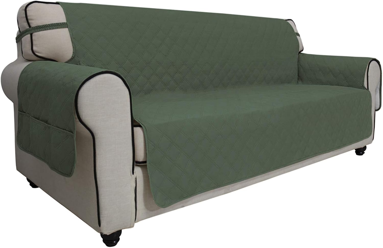 Easy-Going Sofa Slipcover Waterproof Couch Cover Non-Slip Sofa Cover for 3 Cushion Couch Seamless Whole Piece Fabric Furniture Protector for Pets Kids Children Dog Cat(Sofa, Gray)