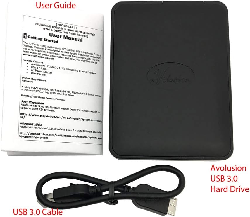 Avolusion 2TB USB 3.0 PS4 External Hard Drive (PS4 Pre-Formatted) for PS4, PS4 Slim, PS4 Pro (HD250U3-X1-2TB-PS4) - 2 Year Warranty Pack of 2