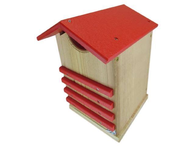 JCS wildlife Ultimate Poly Screech Owl/Saw-Whet Owl House (Red/Gray)