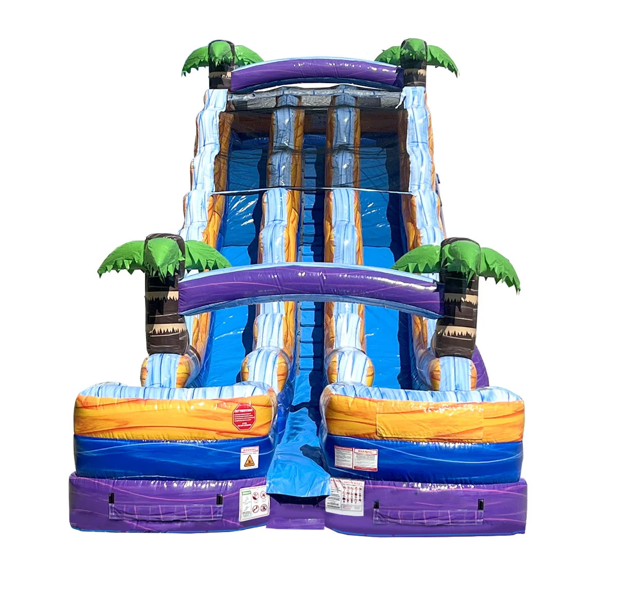 TentandTable Commercial Inflatable Water Slide, Rainbow Double Lane with Blower, 13'