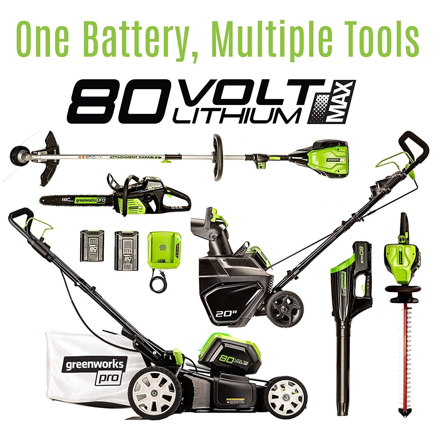 Greenworks Pro STBA80L210 80V Cordless String Trimmer and Blower Combo , 2Ah