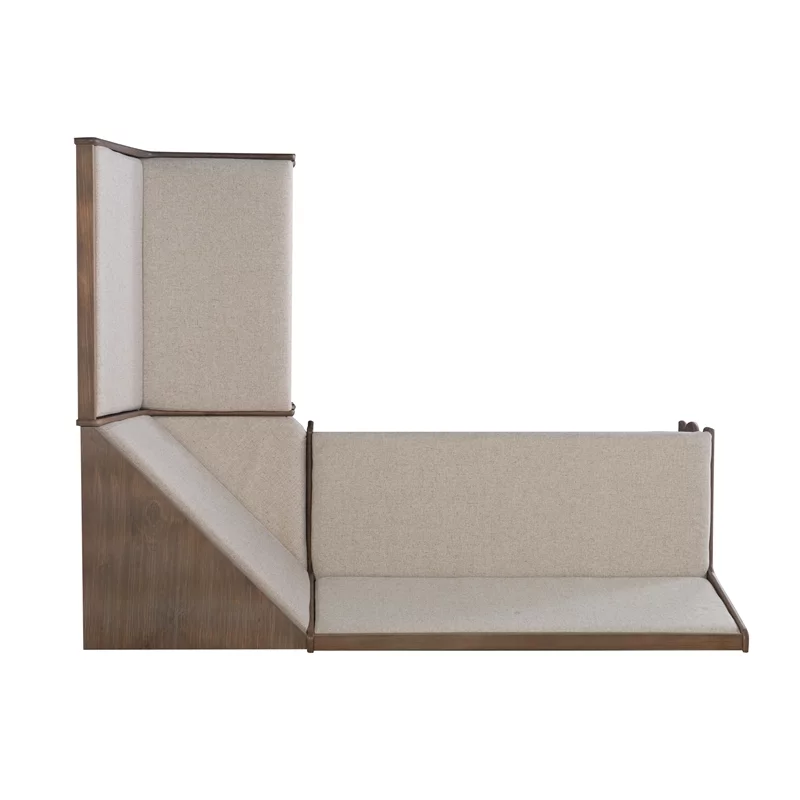 Pemberly Row Transitional Wood Corner Nook Dining Set in Brown