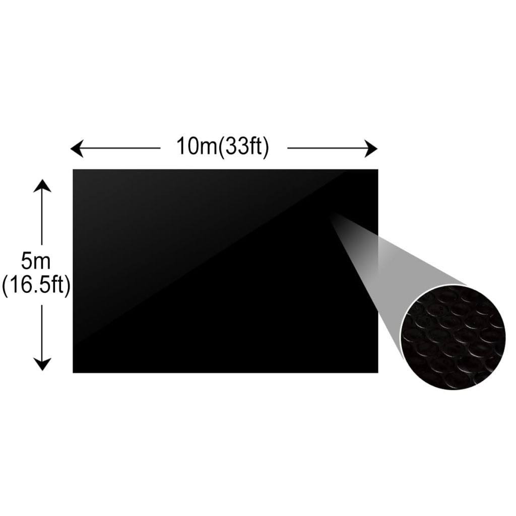 Floating Rectangular PE Solar Pool Film 33 x 16.5 ft Black
