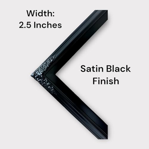 65 & 75 Inch TV frame for Samsung The Frame TV. SATIN BLACK (not for use with other models) Handmade wood ornate TV Frame