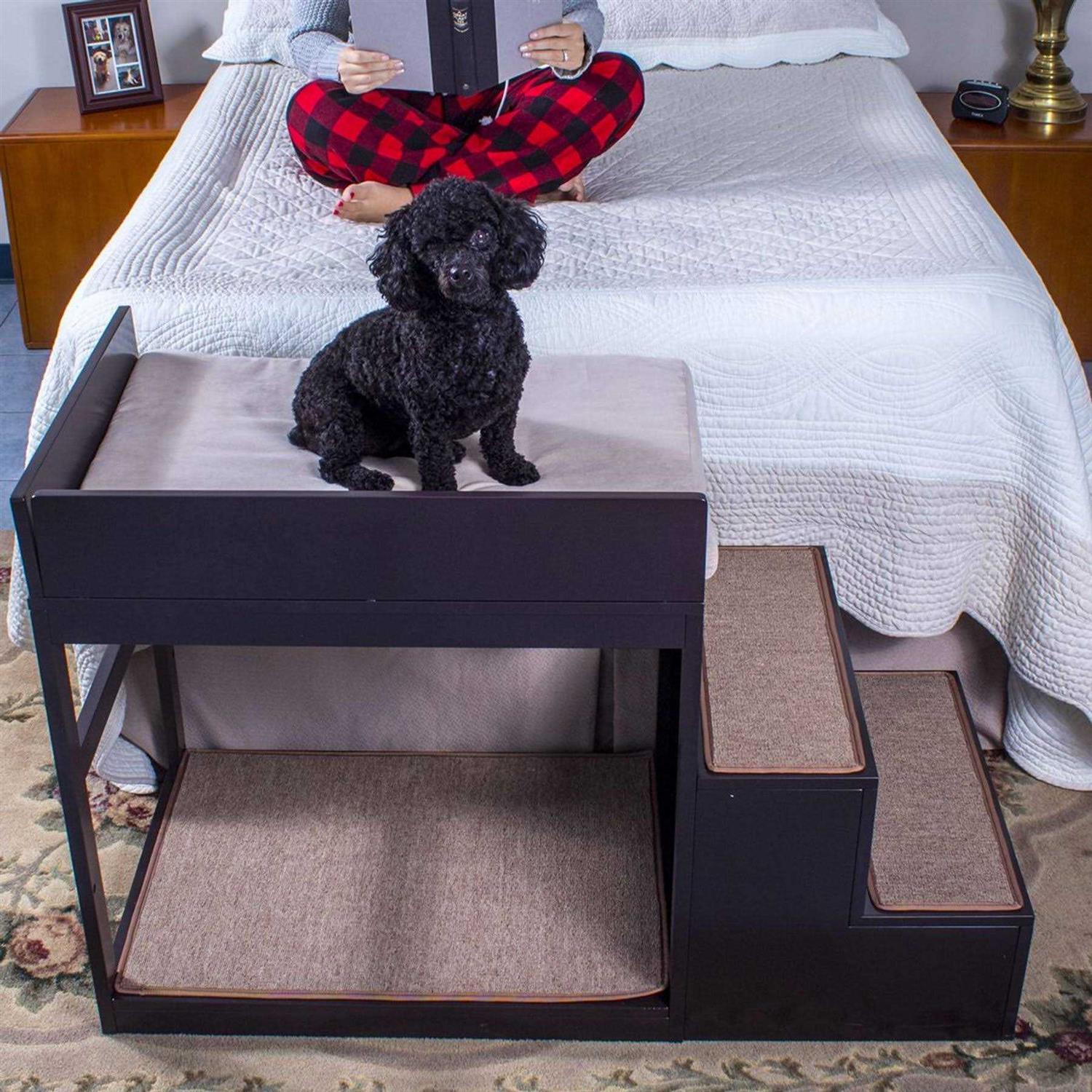 Penn-Plax DOGF60 Buddy Bunk Multi-Level Bed &amp; Step System for Dogs Cats - Pet Supplies online store