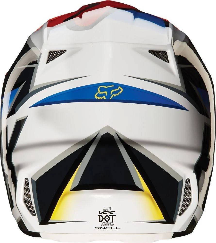 Fox Racing Race Mens V2 Motocross Motorcycle Helmet Black Red Small