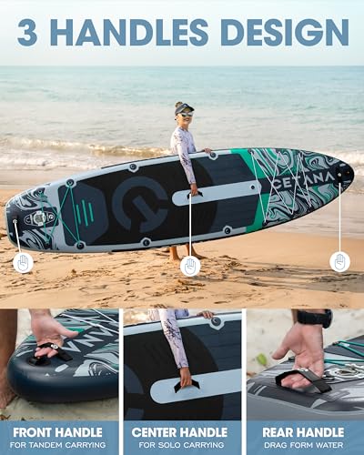 CETANA 11'6×35" Extra Wide Stand Up Paddle Board for Adults & Youth, 400lb Capacity Inflatable Paddle Board, Sup for 2+1 Person with Removable US Fin, 100L Backpack, Floating Paddle, Safety Leash