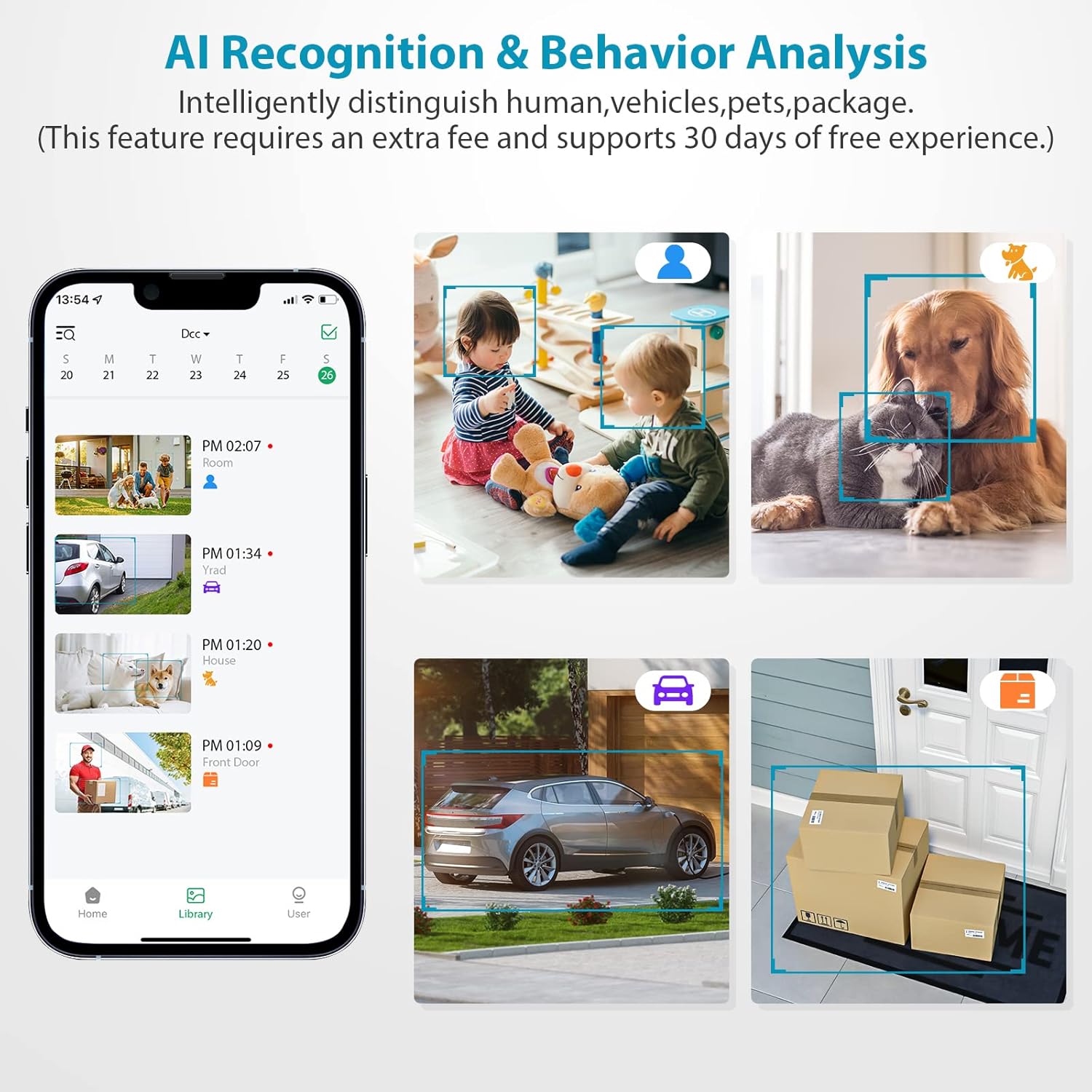 Wireless WiFi Security Camera for Outdoor Home Surveillance Camera Rechargeable Home Security Camera, 1080P HD, Night Vision, Motion Detection, Two-Way Audio, Waterproof, Cloud/SD Slot Storage