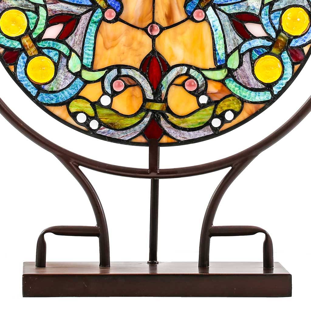 River of Goods Webbed Hearts Stained Glass Panel Lamp