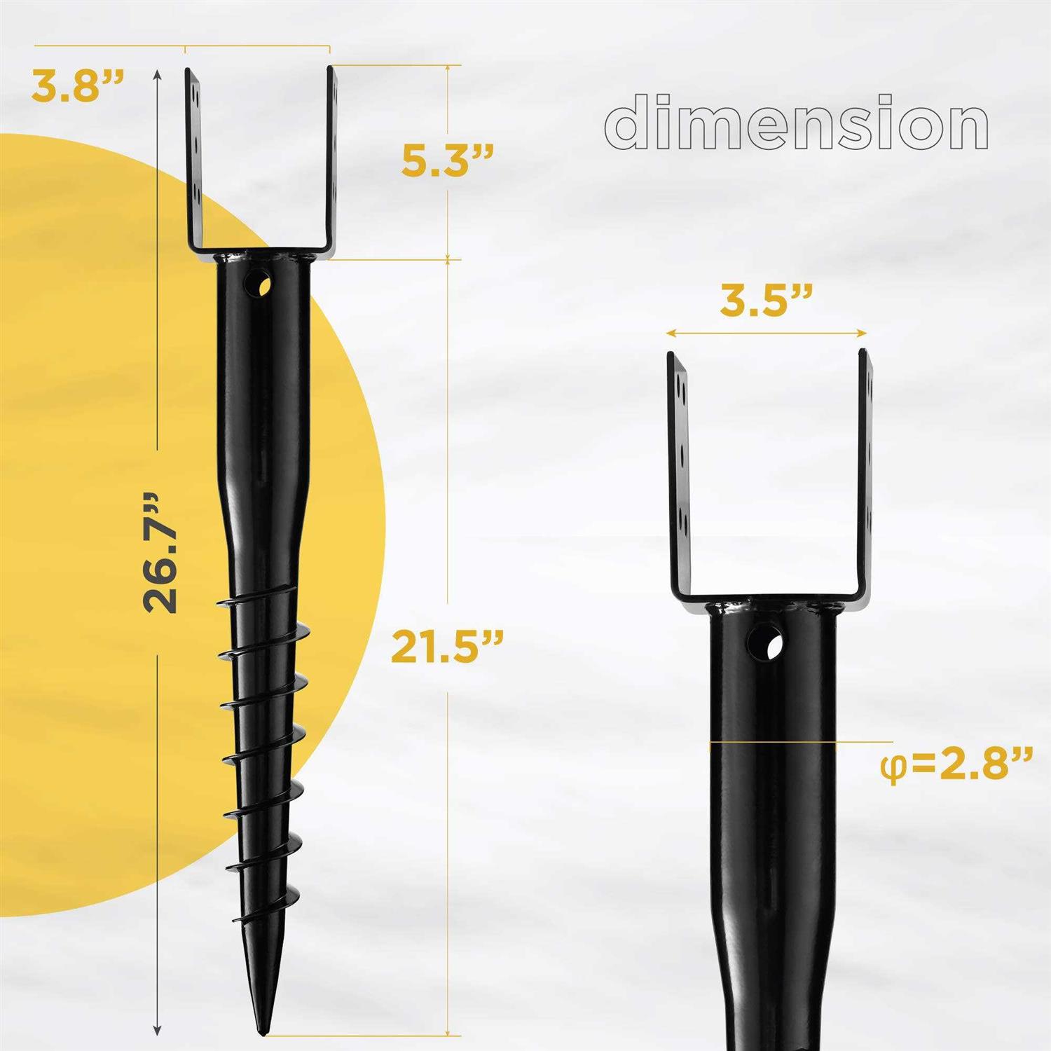 BACAZO Premium No Dig Ground Anchor C DIY Screw in Post Stake C U-Model 27 inch - New 748949 - Shop Hardware Tools Online Store