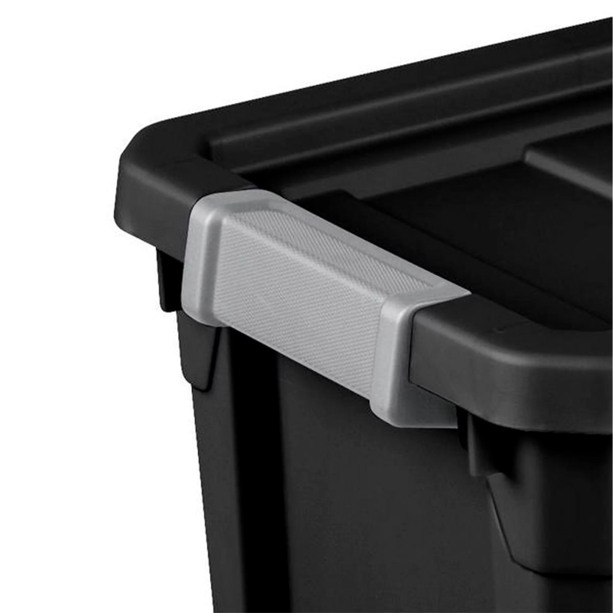 Sterilite 7.5 Gallon Industrial Storage Totes w/ Latch Lids, Black (6 Pack)