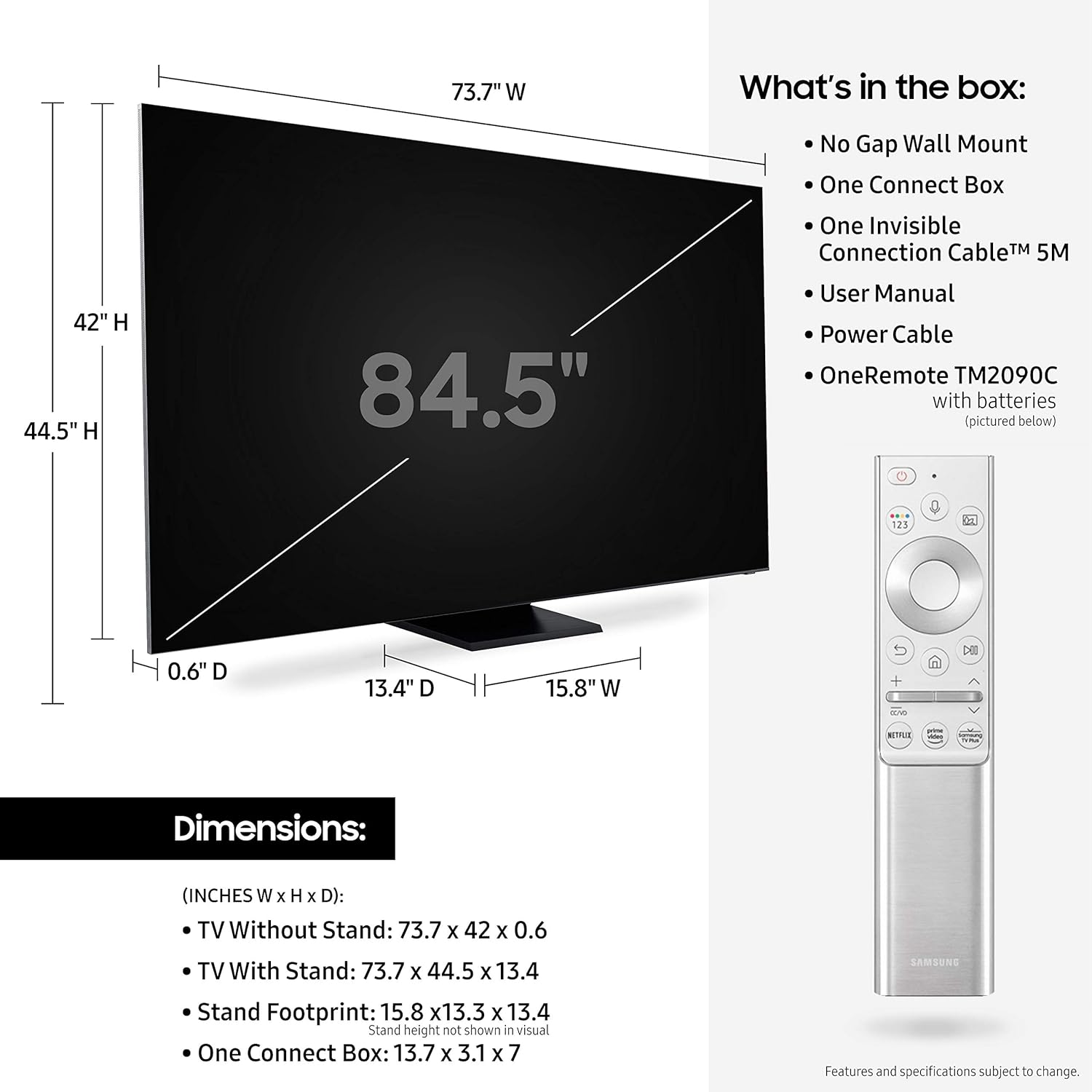 SAMSUNG 85-Inch Class QLED Q950T Series - 8K UHD Direct Full Array Quantum HDR 32X Smart TV with Alexa Built-in (QN85Q950TSFXZA)