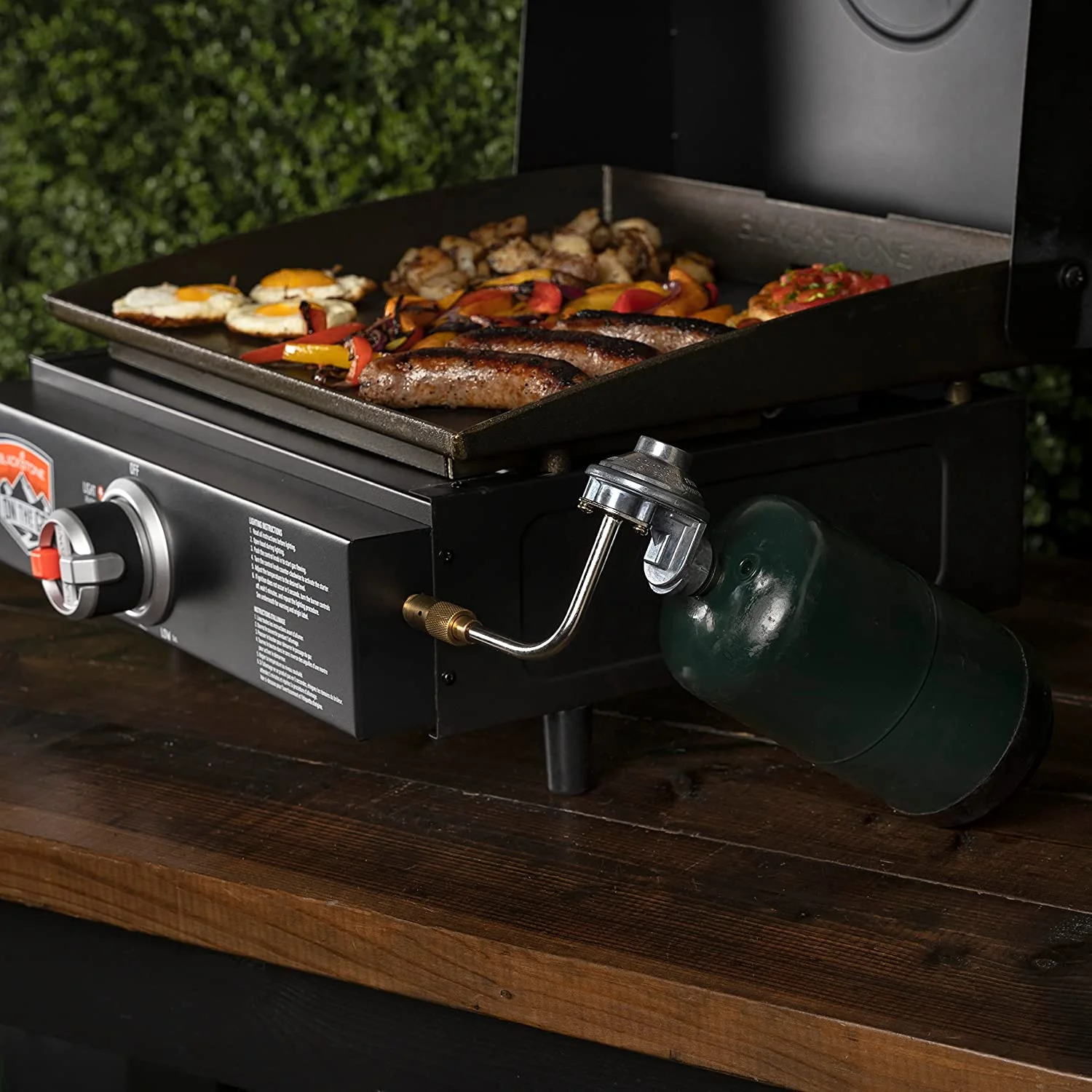 17 Inch Blackstone Griddle with Lid, Nonstick Tabletop Gas Griddle Outdoor with Seasoning & Conditioner and Wholesalehome Cloth Included