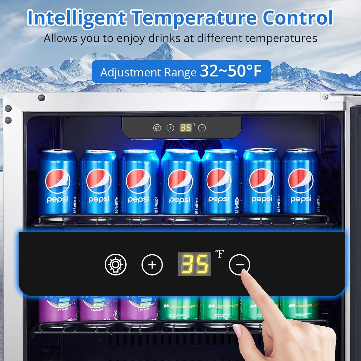 24 inch Undercounter Refrigerators, Weatherproof Outdoor Fridge with Stainless Steel Body for Patio, Beverage Refrigerator with Removable Shelves, Lockable Design for Home and Commercial 5.0 Cu.Ft