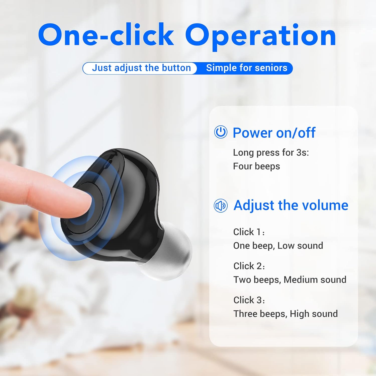 AIRSSON Digital Hearing Amplifier: Rechargeable Hearing Aids for Seniors with Noise Cancelling | Invisible Ear Aid Devices for Adults with Volume Control