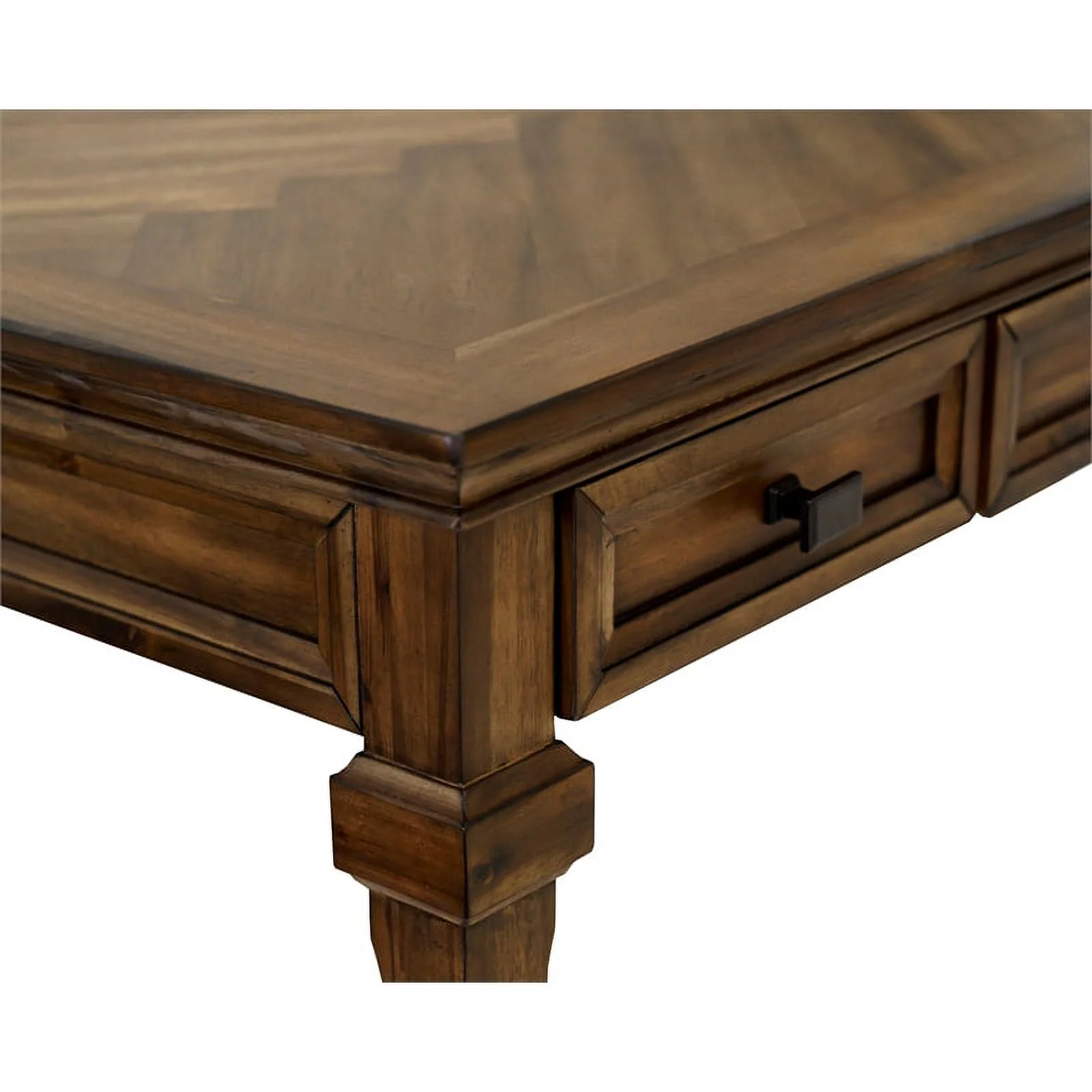 Martin Furniture Wood Open L-Desk & Return Writing Table in Natural Brown
