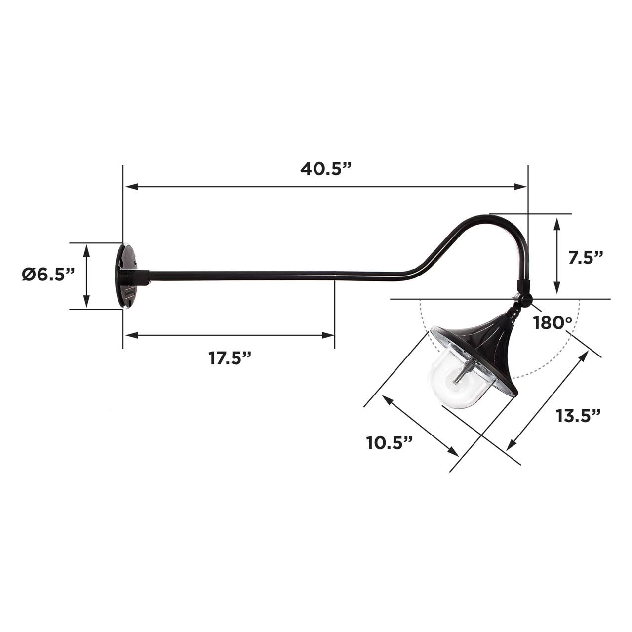 Plaza Solar RLM Light with Adjustable Gooseneck Arm