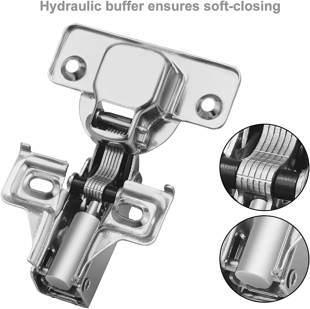 Gezhesiwei 30Pack Soft Close Hinges Full Overlay Cabinet Door Hinges for Face Frame Style Cabinet,110 Degree Kitchen Steel Hinges with Screws