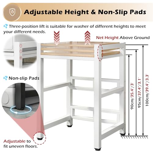 Portable Laundry Room Washer And Dryer Rack, Space-saving Stacking Kit Adjustable Stand Bathroom Washer Tumble Dryer Shelf Stacker, Commercial Home Dishwasher Storage Shelf