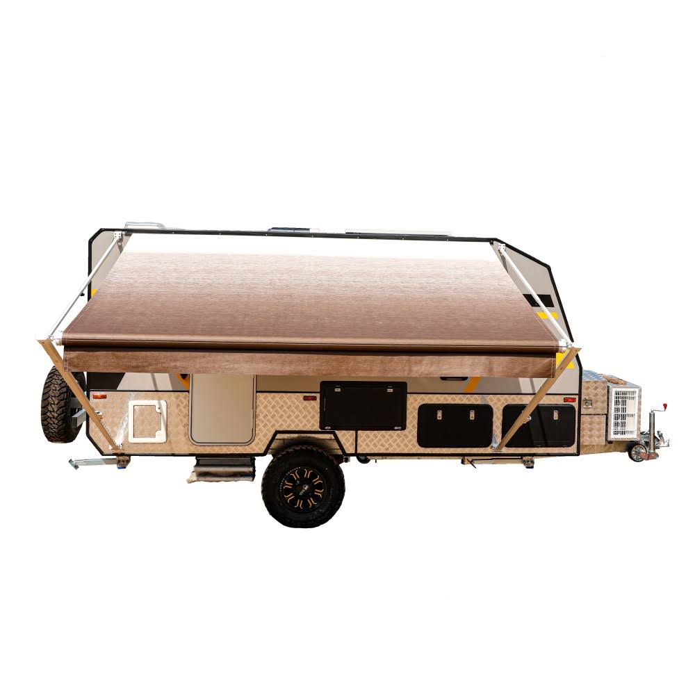 Aleko 12&x8& Retractable RV/Patio Awning, Brown Fade Color