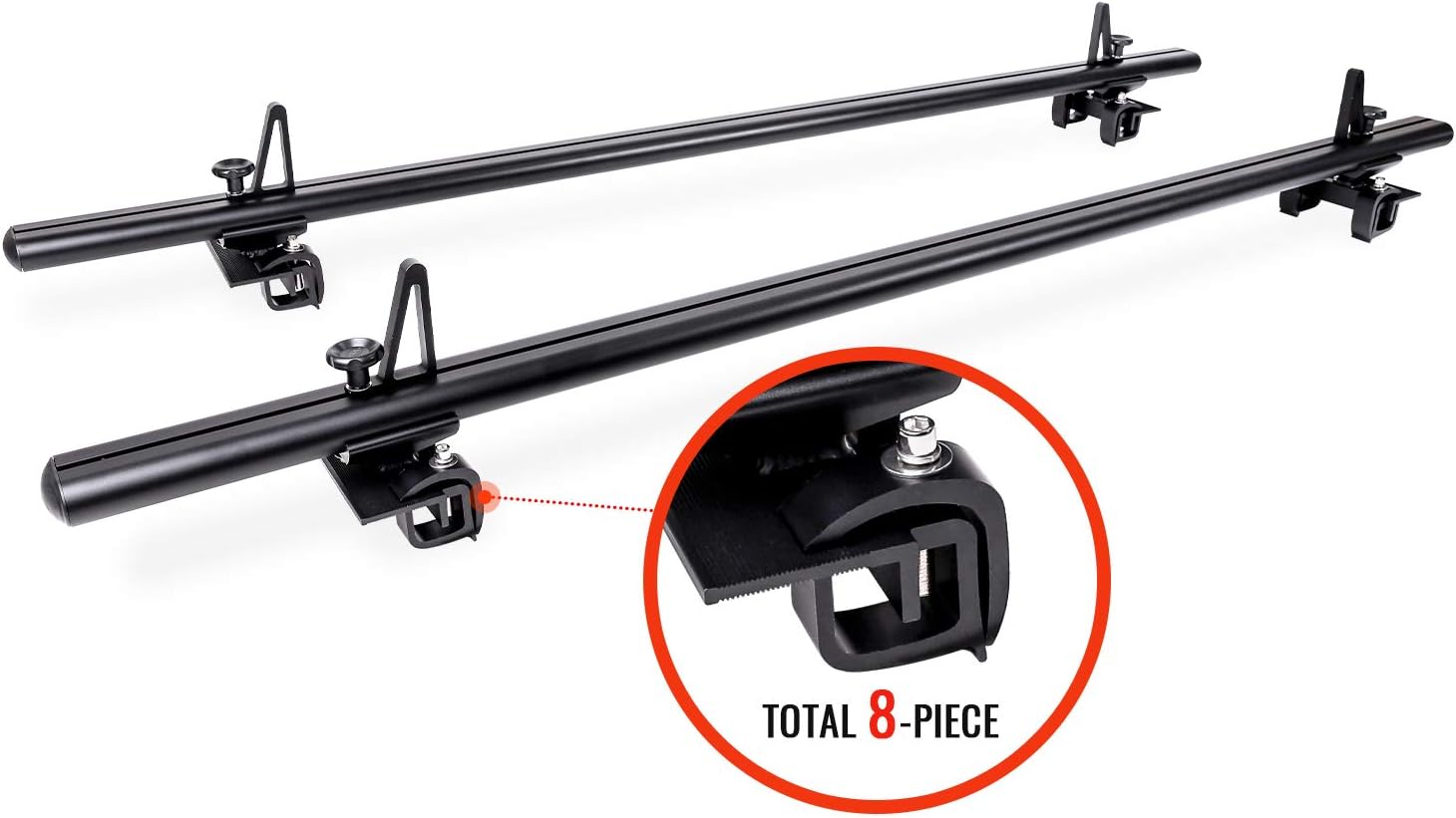 AA-Racks Model APX2503 64" Mid-Size Low Profile Heavy Duty Aluminum Truck Bed Rack for Trucks and Trailers with Open Rails (300lb On Road Capacity)