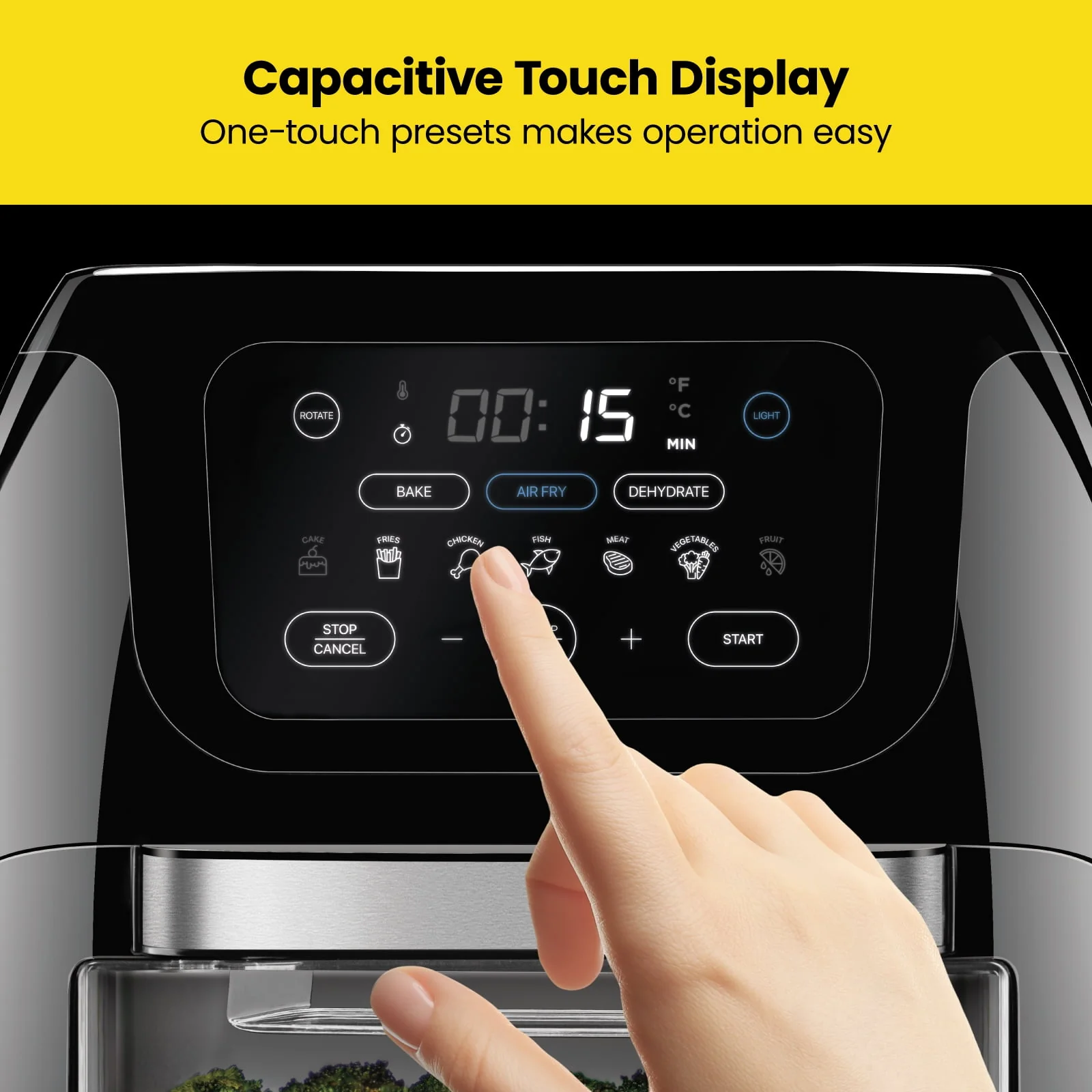 Chefman Multifunctional Digital 10 Qt. Air Fryer+ Rotisserie, Fry, Roast & Bake, 17 Presets - Black, New