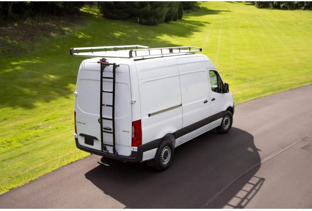 Prime Design AAL Rear Van Door Hook Access Ladder Black (no Drilling) (Compatible with Ford Transit w/High Roof)