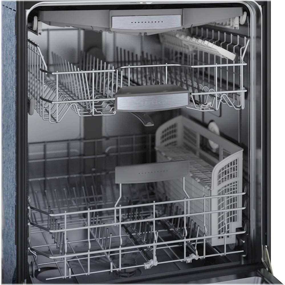 Bosch SHEM78ZH5N 24" 800 Series Smart Built-in Recessed Handle Dishwasher with 16 Place Settings, Flexible 3rd Rack, Home Connect and 42 dBA in Stainless Steel