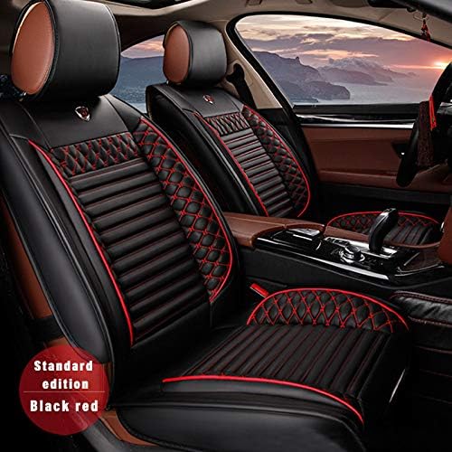 5pcs Car Seat Covers for Acura Most 5-Seats Universal Model，Classic Soft Comfortable Waterproof Full Set PU Leather Car Front/Rear Seat Pads(Beige)