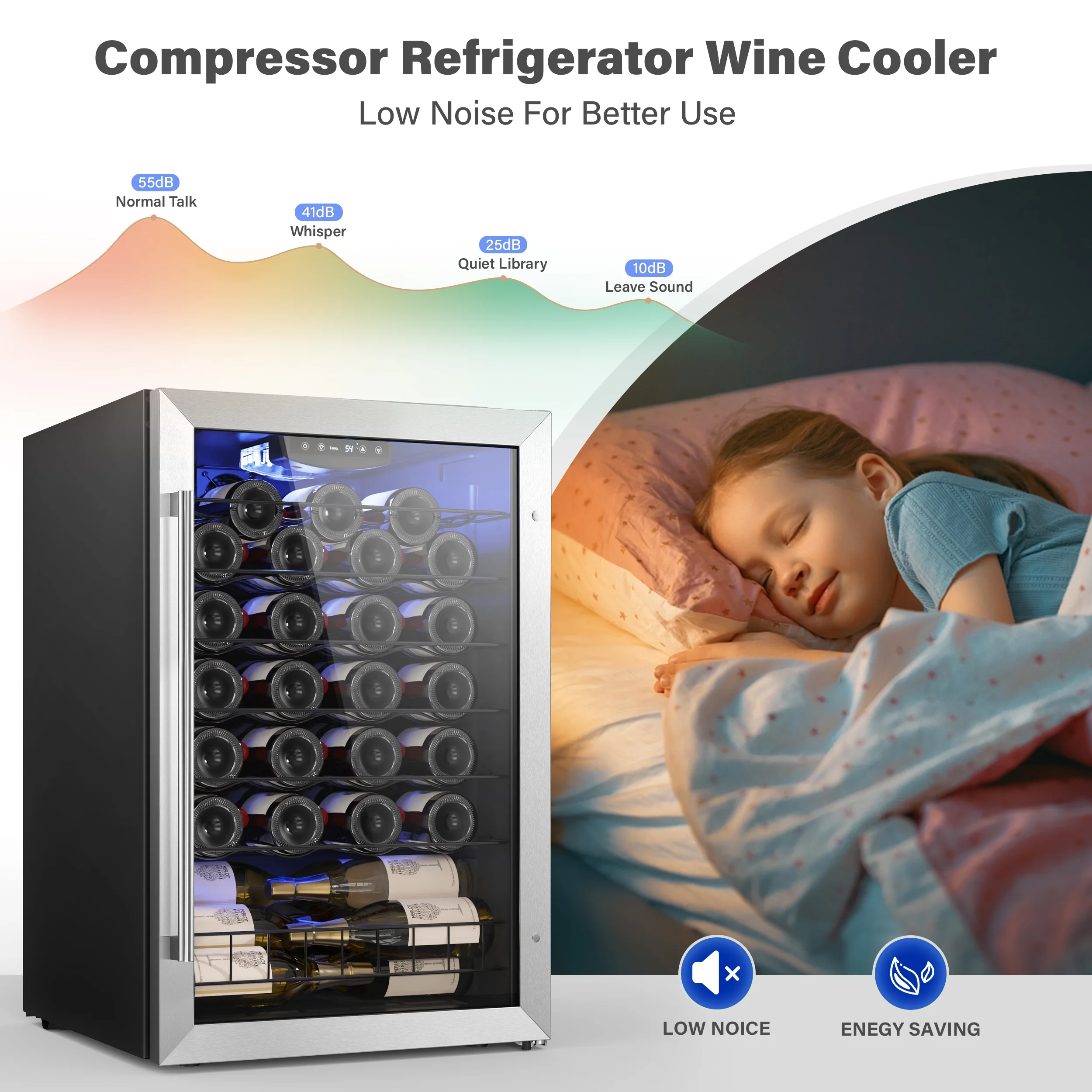 Yeego Wine Refrigerator, 94 Bottle Small Wine Fridge,Freestanding Wine Cellars Glass Door for Home, Office