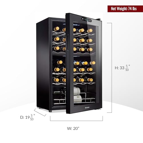 Wine Enthusiast Silent Dual Zone Wine Refrigerator - Freestanding Slimline Bottle Storage Wine Cooler