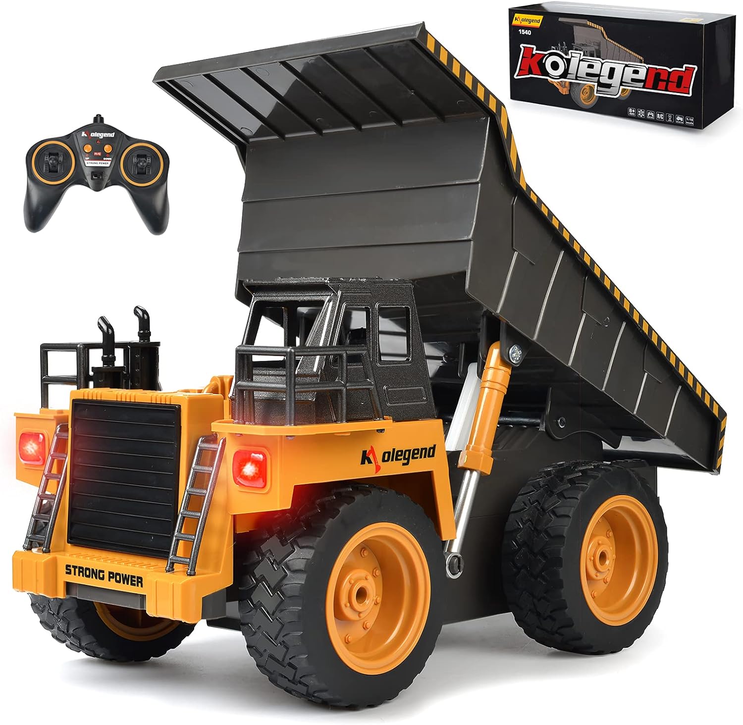 kolegend 22 Channel RC Excavator Remote Control Excavator Toy 1/14 Scale , Upgrade Full Functional Construction Vehicles Rechargeable RC Truck with Metal Shovel and Lights Sounds