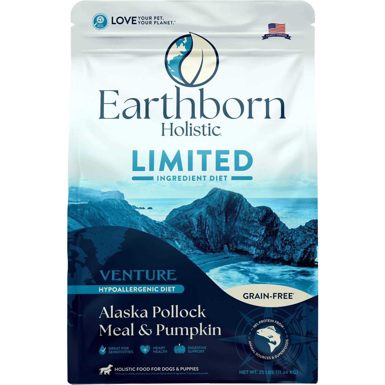 Earthborn Holistic Venture Limited Ingredient Alaska Pollock Meal &amp; Pumpkin Grain-Free Dry Dog Food - Pet Supplies online store
